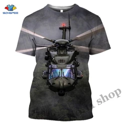 Helicopter T-shirts Harajuku 3D print Men Women Clothes Hip Hop T Shirts Aircraft Short Sleeve Plane Streetwear Harajuku Tops