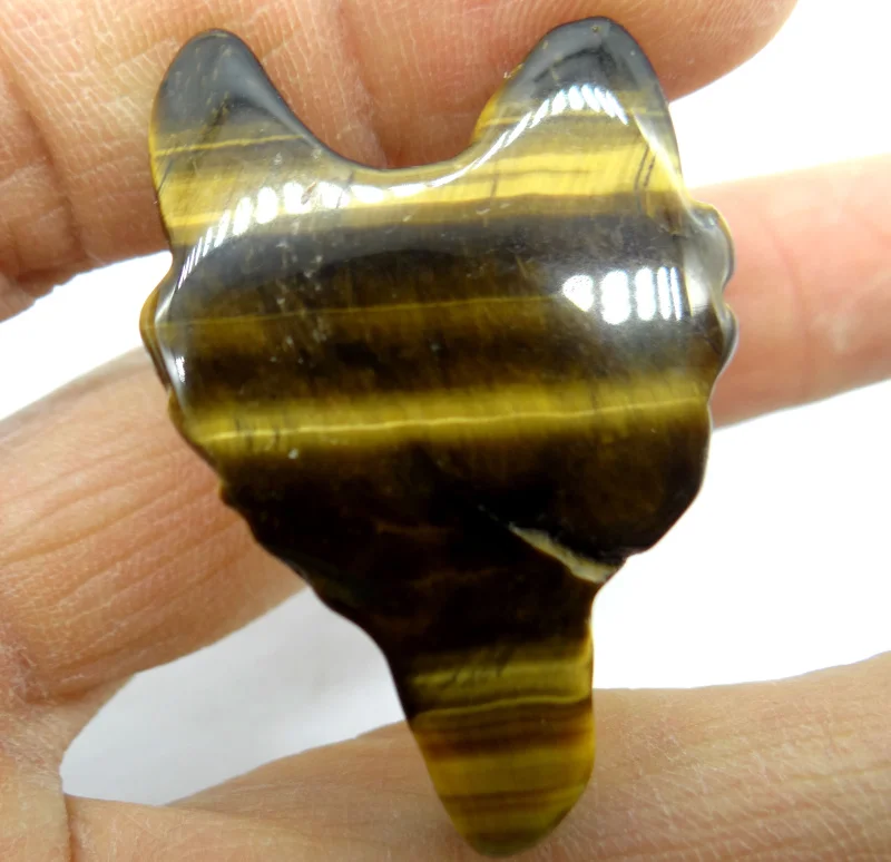 Natural stone fluorite Quartz Crystal tiger eye aventurine Wolf Head shape Pendant for Diy jewelry making necklac Accessories2pc