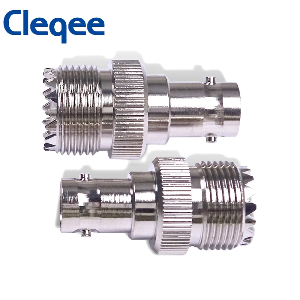 Cleqee 1 قطعة BNC أنثى جاك إلى UHF الإناث PL-259 محول مستقيم نوع RF اقناع محول موصل C20068