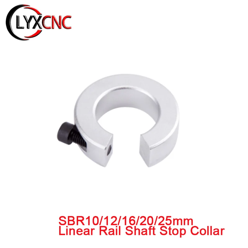 

SBR10/12/16/20/25mm Linear Rail Shaft Stop Collar Optical Axis Limit Fixing Ring For Fixed Linear Rail Shaft Linear Bearing