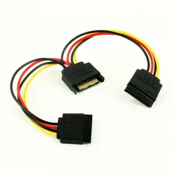 Oullx Sata 1 Stecker auf 2 Doppel buchse Sata Splitter Kabel Festplatte 15pin 1 bis 2 Netzteil kabel für Computer y Form PC-Kabel