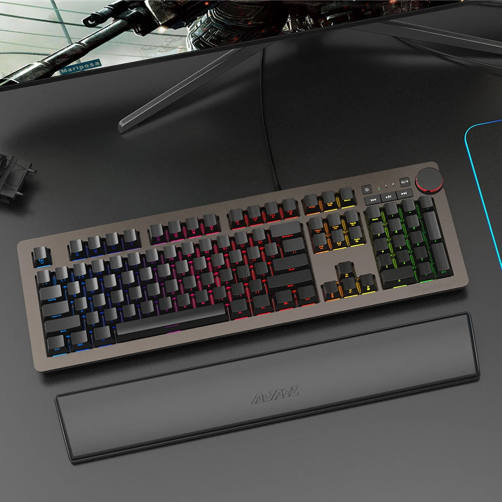 61/87/104 Phím Bàn Phím Cơ Đệm Cổ Tay Ajazz Bàn Phím Cổ Tay Hỗ Trợ Miếng Lót Chống Trượt Da PU mềm Mút