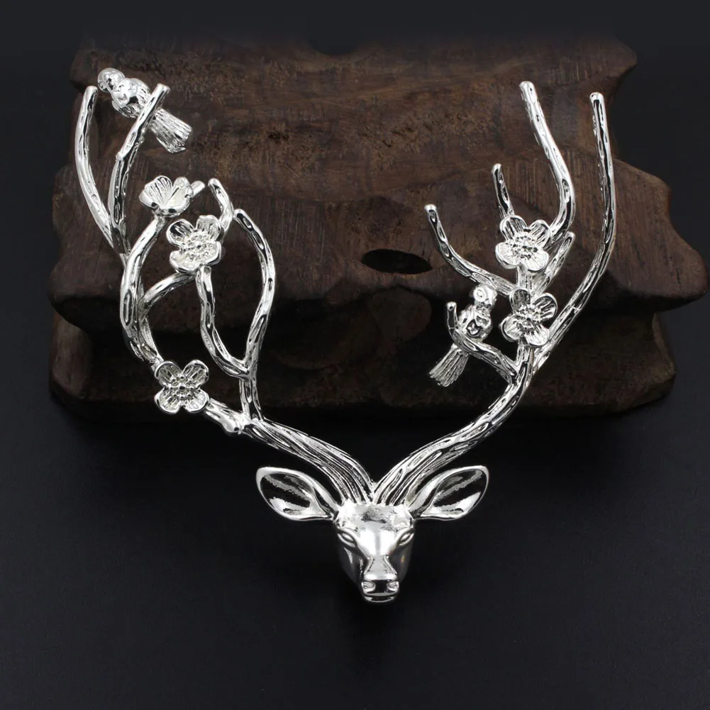 2pcs Brass Casted Winter Flowers Tree Branches Deer Antler Charms Connector High Quality Ornaments DIY Crafts Jewelry Accessorie