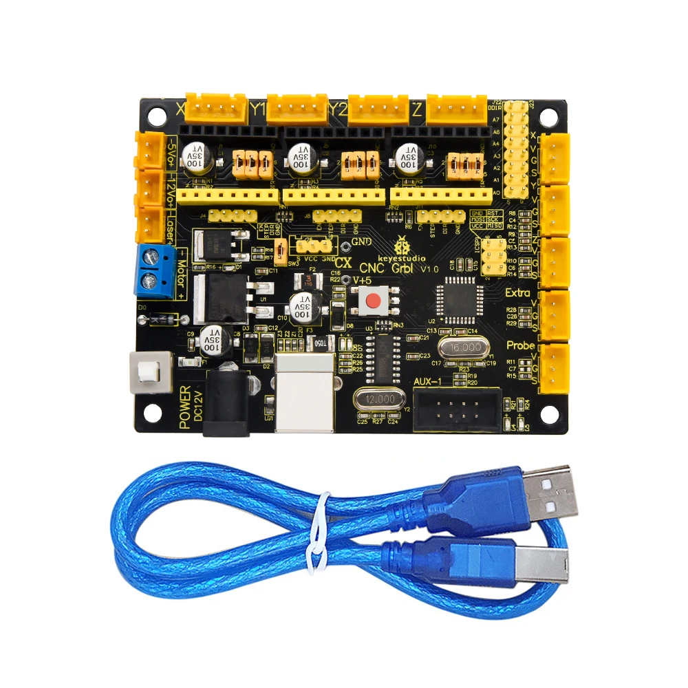 Płyta Keyestudio CNC GRBL V1.0 z kablem USB do drukarki 3D CNC / grawerowania laserowego / robota piszącego.
