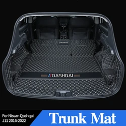 For Nissan Qashqai J11 2016-2022 Trunk Mat Car Rear  Storage Embroidery Logo Carpet Protective Pad Protection Parts