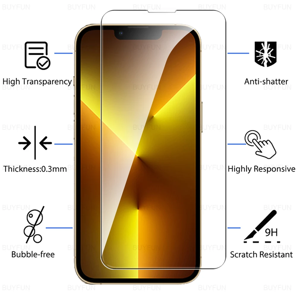 2PCS 10D Tempered Glass For iPhone 13 Pro Max Protective Glass For iPhone13 Pro Max 13 Mini 13Pro Screen Protector Film Cover