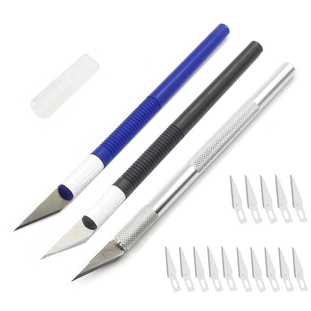 MYPOVOS ABS/MetalScalpel Knife Non-slip Cutter Engraving Craft Knives Blades for Scalpel Stationery PCB Repair DIY Hand Tools