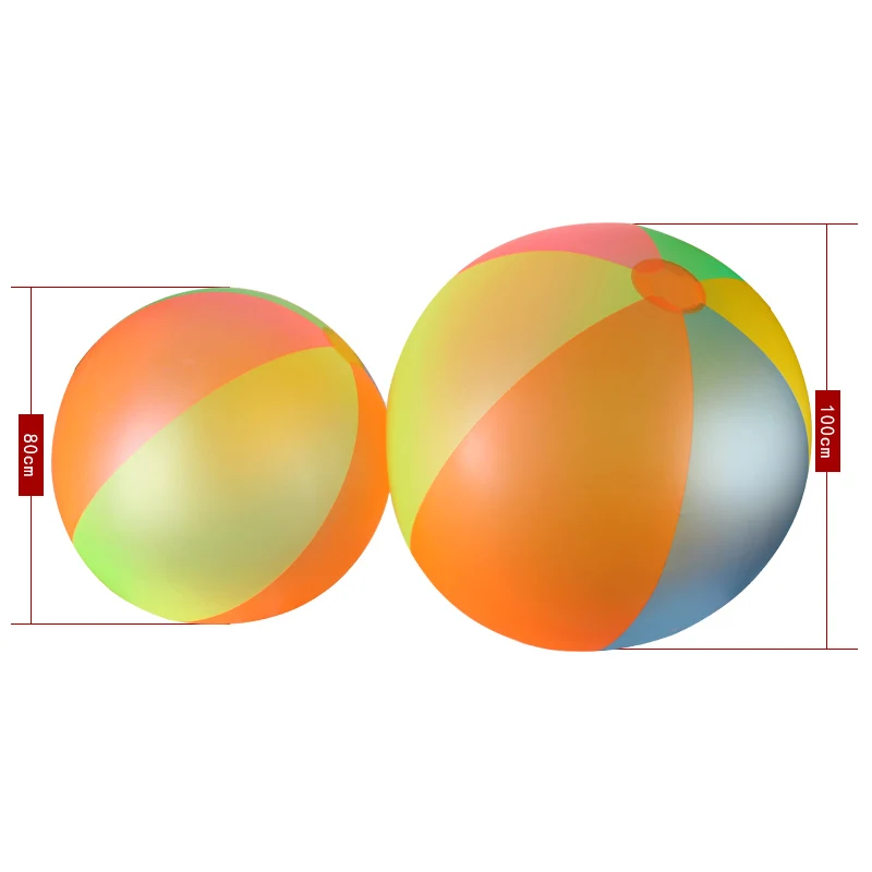 Super big 60-100cm PVC inflatable ball kid child air beach ball swimming pool outdoor giant roll ball toy sport water play