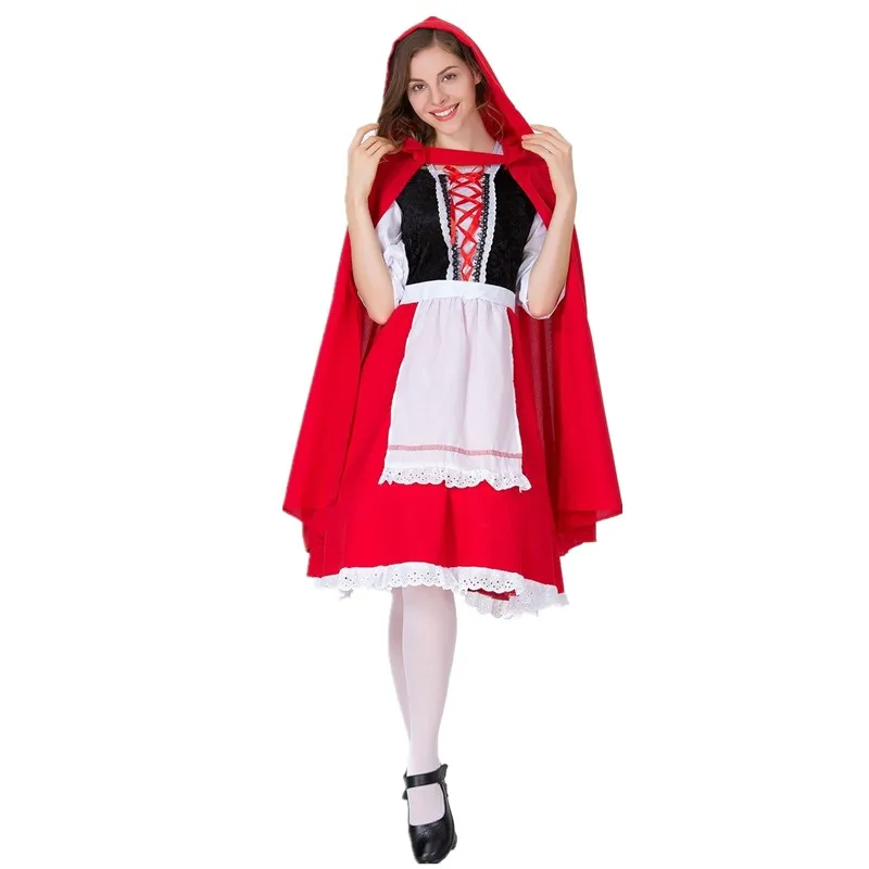 

Halloween Classic Fantasia Fairy Tale Little Red Riding Hood Princess Costume Carnival Party Masquerade Maid Anime Dress