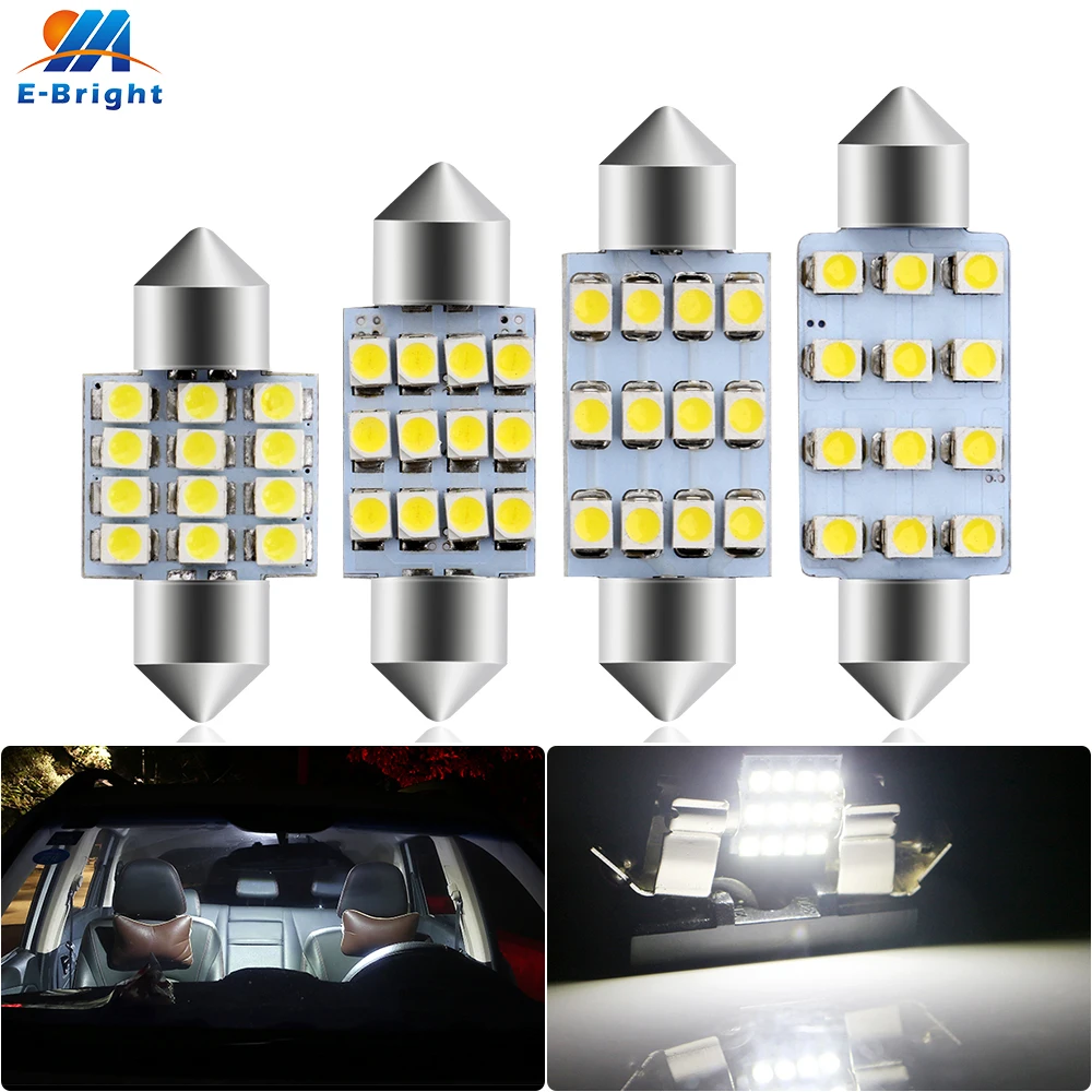 100pcs 12V 1210 12 SMD 31mm 36mm 39mm 41mm Led Festoon Bulbs Dome Lights Reading Light Ceiling Lamp White