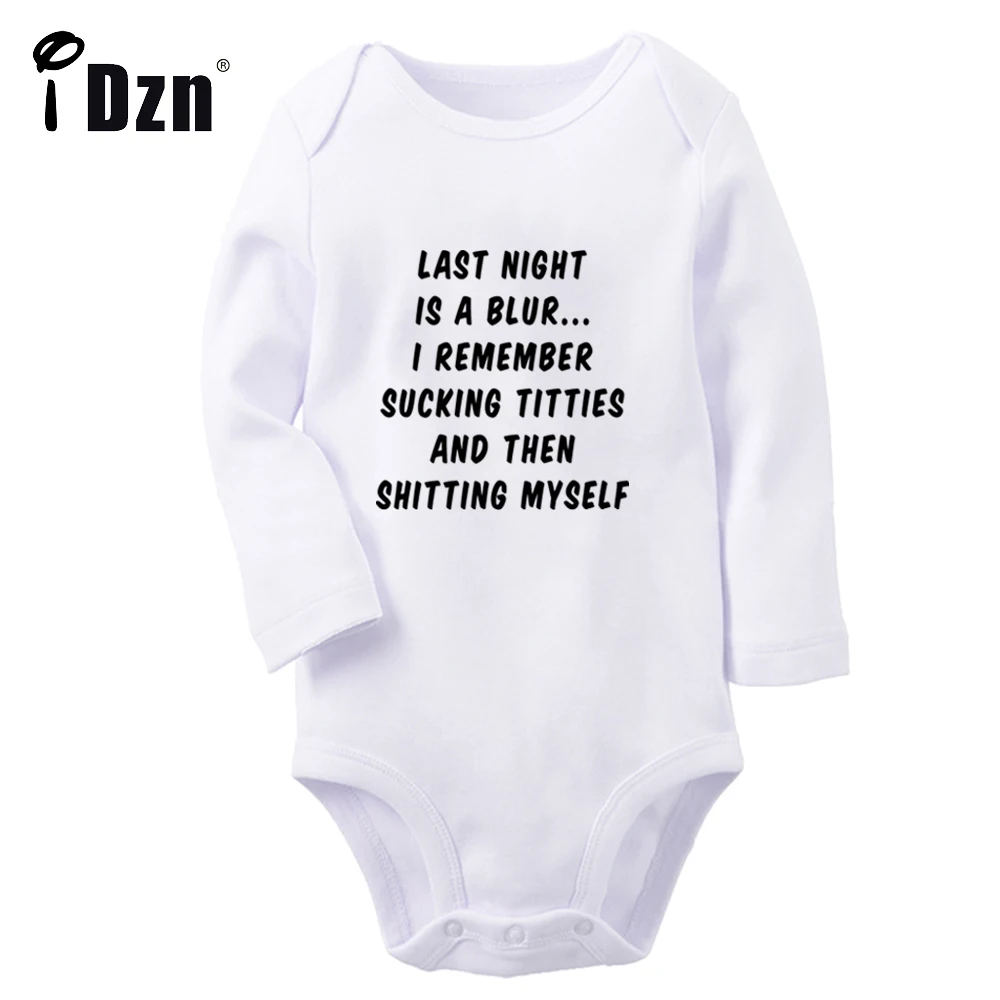 

iDzn NEW Last Night Is A Blur Baby Boys Fun Rompers Baby Girls Cute Bodysuit Newborn Long Sleeves Jumpsuit Soft Cotton Clothes