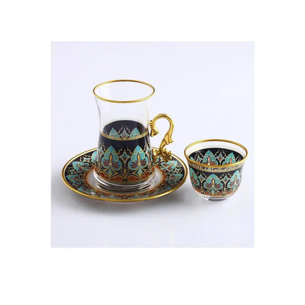 

DOLBOVIPaşabahçe Sila 18 Piece Tea cup and Mırra Kit-6 Personality mug кружка coffee cup cup اكواب قهوه tazas