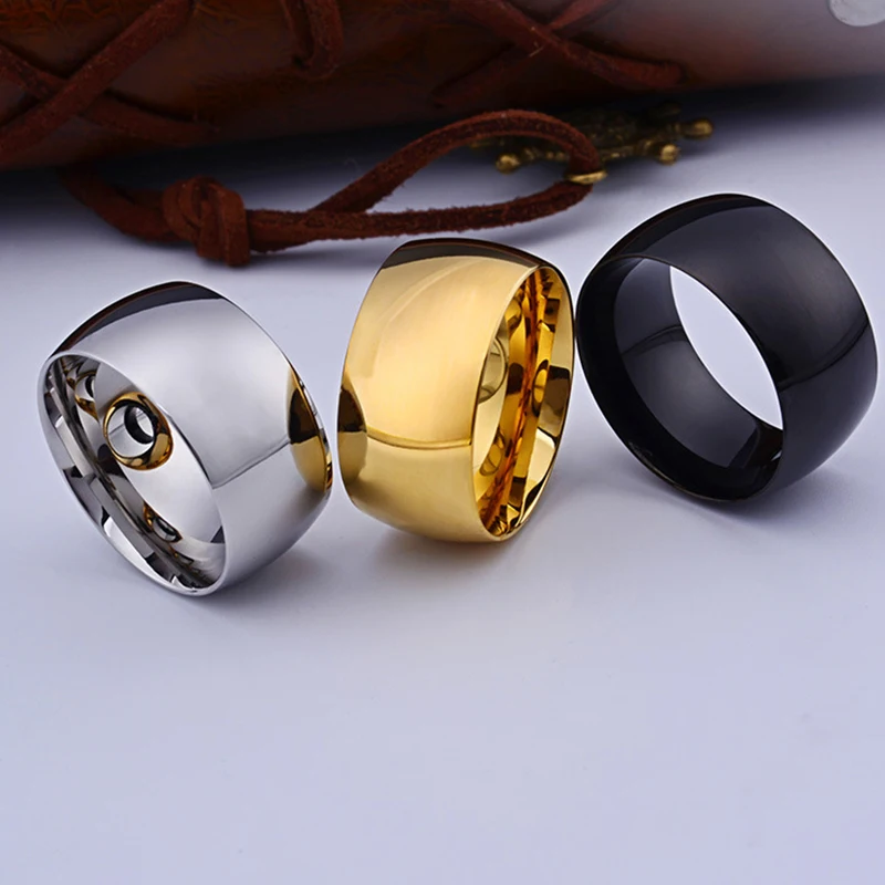 New Width 11.5mm Titanium Steel Ring Smooth Couple Ring for Men Wedding Jewelry Engagement Gift