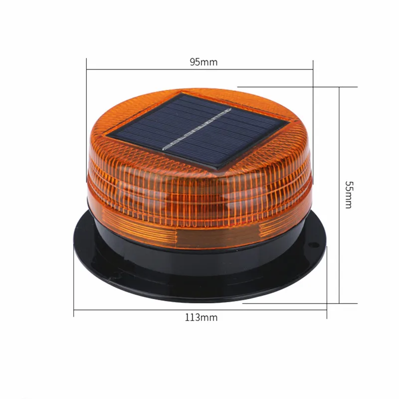Night warning flashlight LED Solar waterproof Flash Ceiling strobe light traffic and road Beacon Car roof light