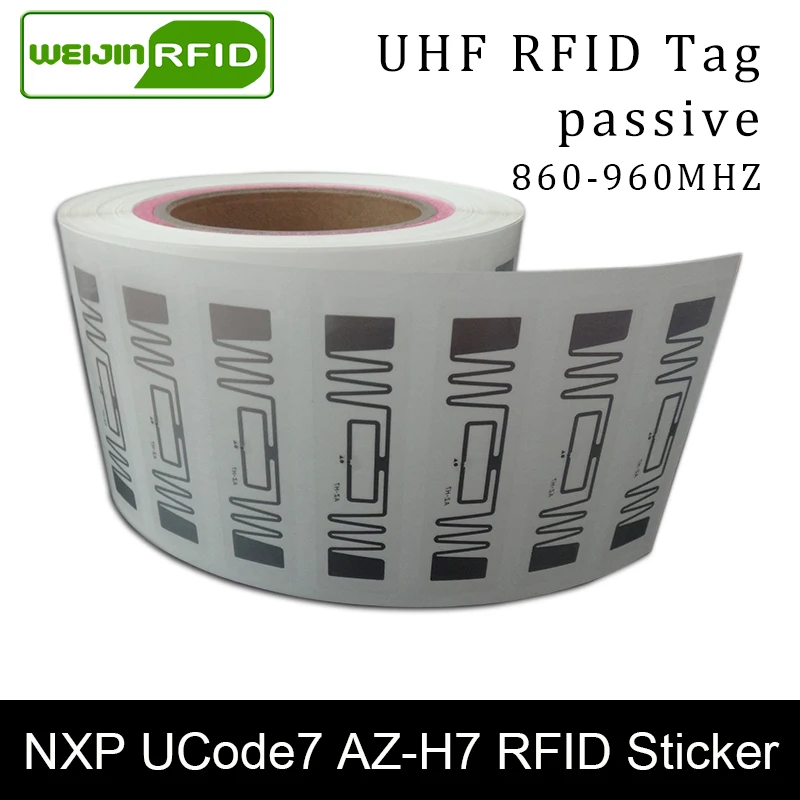 Autocollant RFID UHF NXP Ucode7 AZ-H7, incrustation humide 915mhz 900 mhz 868MHZ 860-960mhz, carte intelligente EPCC1G2 6C, étiquette autocollante RFID passive