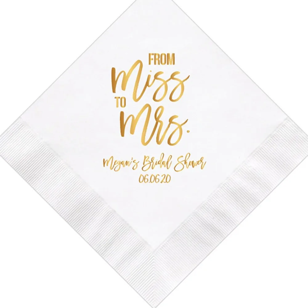 

Personalized Napkins Bridal Shower From MISS to MRS napkins Custom Printed Monogram birthday Napkins Wedding party Napkins