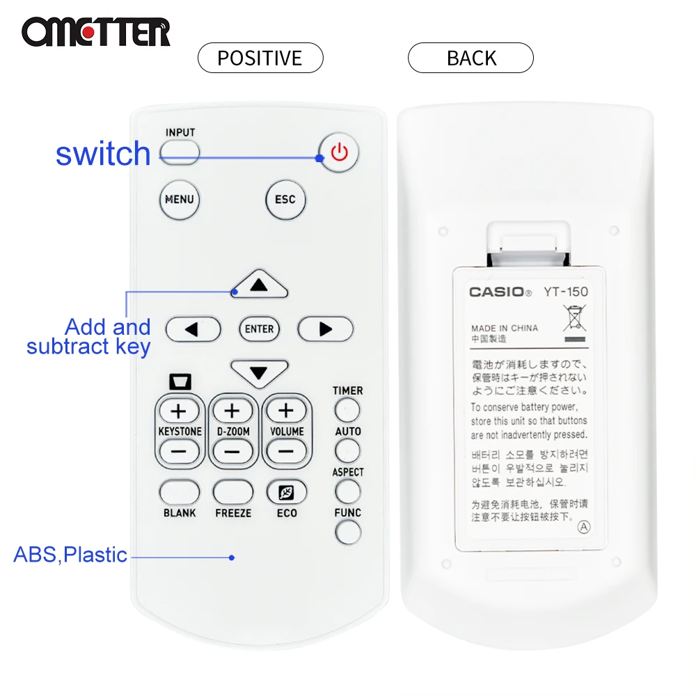 Brand New YT-150 Voor Casio Projector Afstandsbediening YT-140 YT-151 XJ-V1 XJ-V2