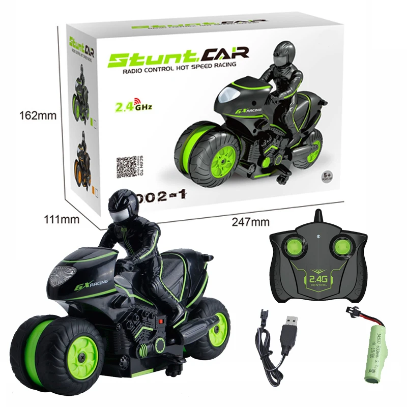 Carro rc dublê motocicleta brinquedo 4ch deformado carro dublê deriva deformação escalada moto brinquedo para meninos