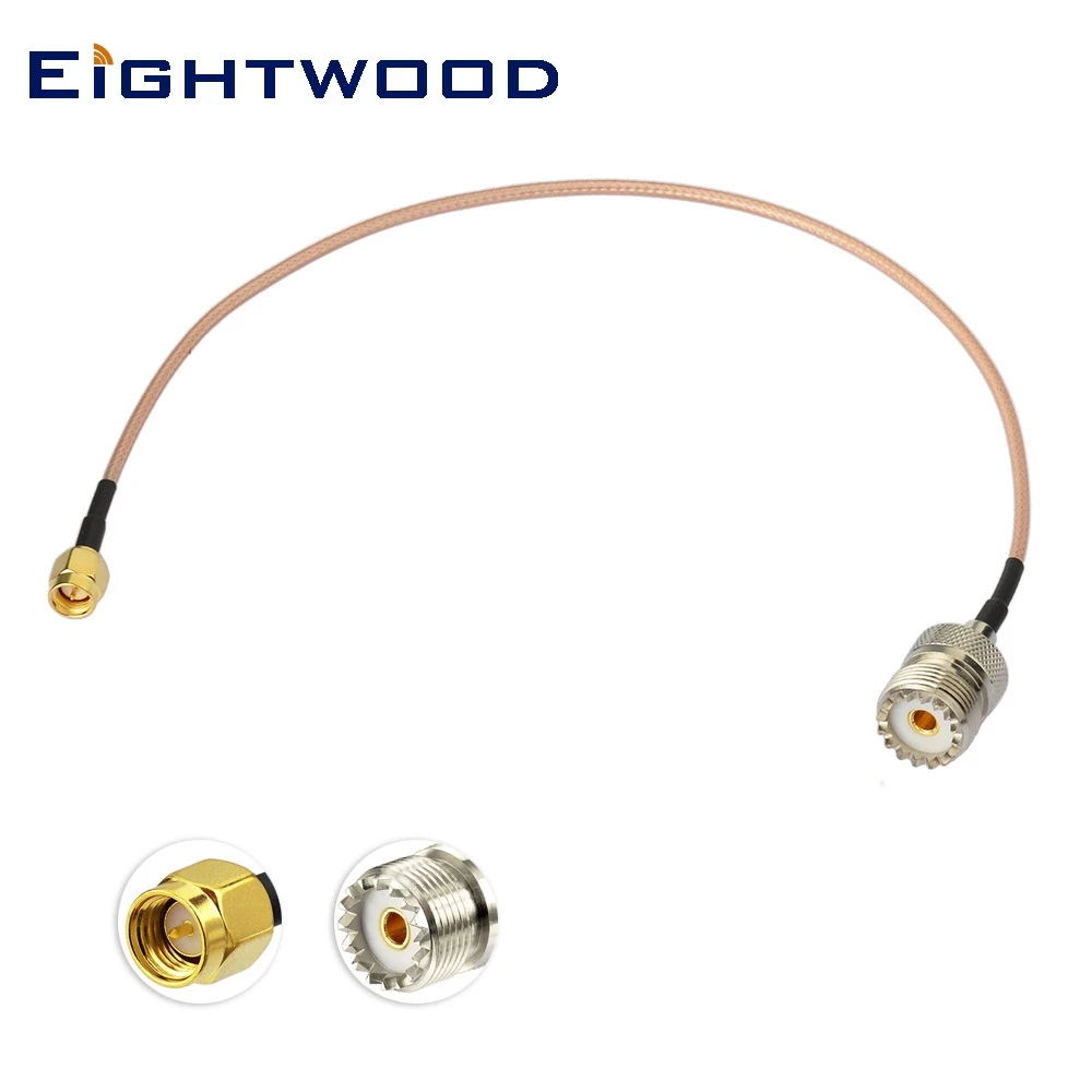 Eightwood RF UHF Female SO239 to SMA Male RG316 Extension Cable 6