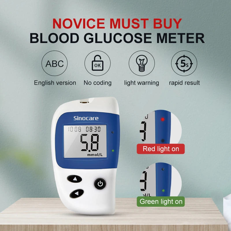 Sinocare Safe Accu2 50/100 kit Diabetes Glucometer GLM /Blood Sugar Meter Diabetes Tester with Test Strips Lancets