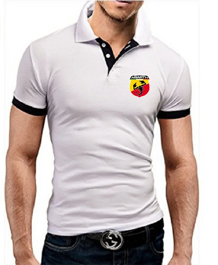 Summer Breathable Polo Shirts Casual Men\'s TShirts Short-Sleeved Top Tees Abarth Scorpion Logo Topshirts POP Homme Streetwear