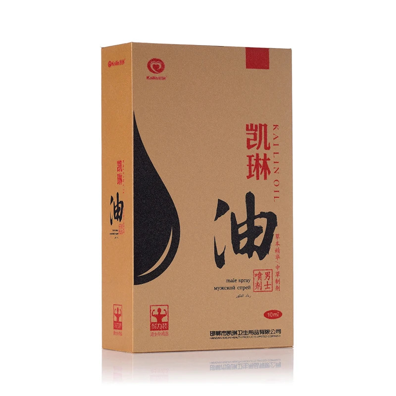 New product Kailin oil to enhance sexual ability, male yin and aphrodisiac spray wooden box 10ML adult couple sex toys