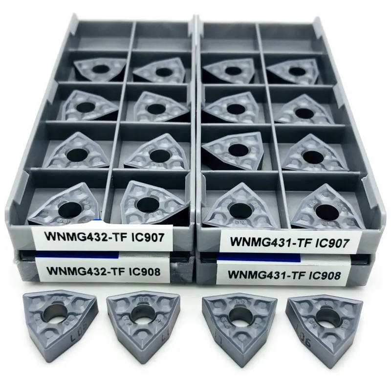 Utensile di tornitura WNMG080408 WNMG080404 TF IC907 / 908 WNMG432 Esterno utensili di tornitura inserti In Metallo Duro Tornio parti di utensili inserti di Tornitura