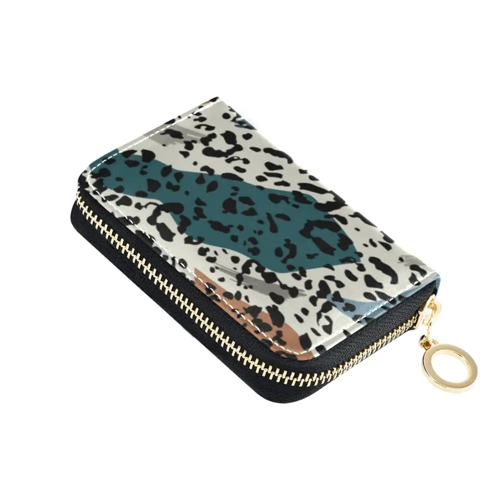 

ID Credit Card Holder Leather Women Bank Purse for Cards Wallet for Credit Card Case Colorful Animal Leopard Women's Cardholder