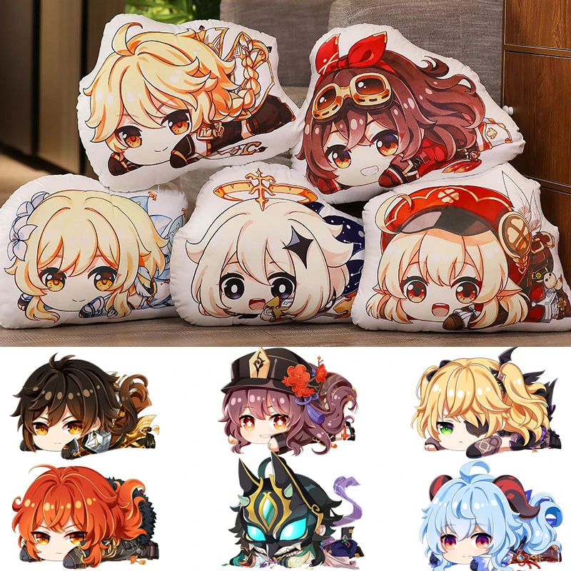 10cm Anime Genshin wpływ pluszowe zabawki Kawaii Cartoon Xiao Diluc Zhongli Paimon klucz łańcuszek wisiorek lalki zabawki dla dzieci urodziny prezenty