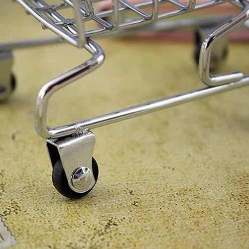 baby pretend toy Supermarket Hand Trolley Mini Shopping Cart Desktop Decoration Storage Toy Gift Dollhouse Furniture Accessories