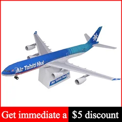 Air Tahiti Nui Airbus A340-300 Aircraft Folding Handmade 3D Paper Model DIY Papercraft Art Teens Adult Origami Craft Toys ZX-074