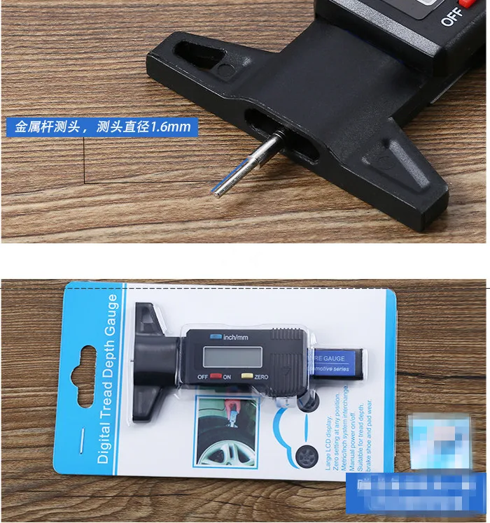 Digital Car Tyre Tire Tread Depth Gauge Meter Auto Tire Wear Detection Measuring Tool Caliper Thickness Gauges Monitoring System