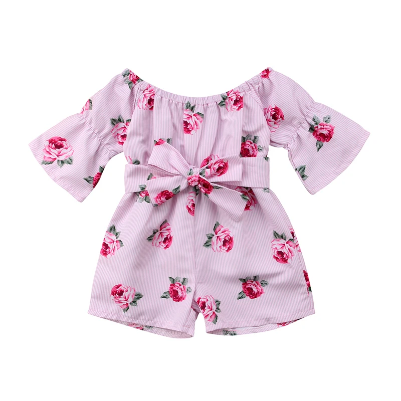 Pudcoco US Stock Pretty Toddler Kids Baby Girl Romper New Fashion  Floral Romper Long Seelve Sunsuit Playsuit Outfits