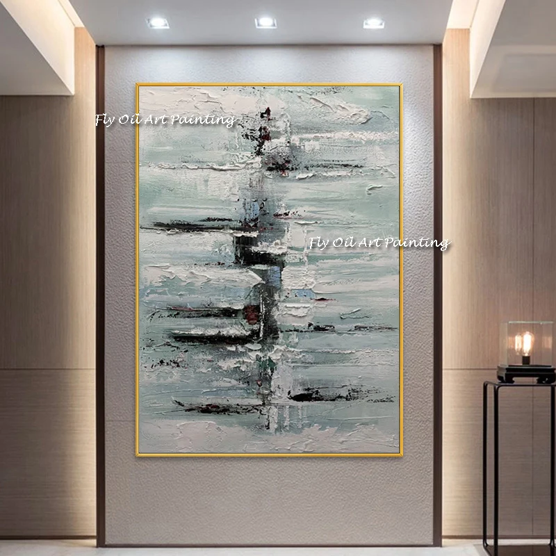 

Modern Abstract Original oil painting of grey background Canvas Wall Art 100% Handmade Painting for Living Room Home Decor