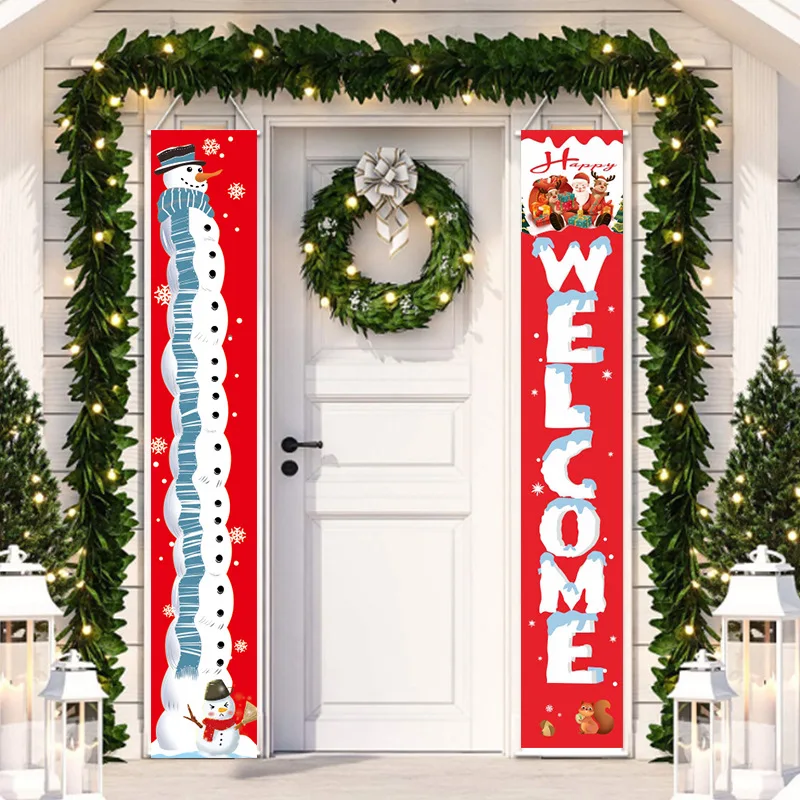 

Merry Christmas Porch Sign Decorative Door Banner Christmas Decorations for Home Hanging Christmas Ornaments Navidad 2021