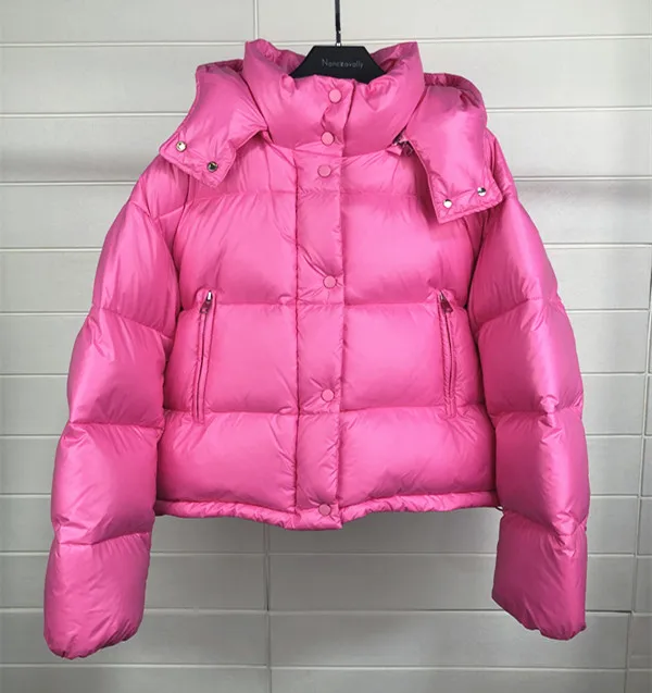 Winter Super Thick Fluffy Warm Natural Duck Down Coats Female High Collar Down Parkas Hooded Down Parkas Fit Cold Weather F2290