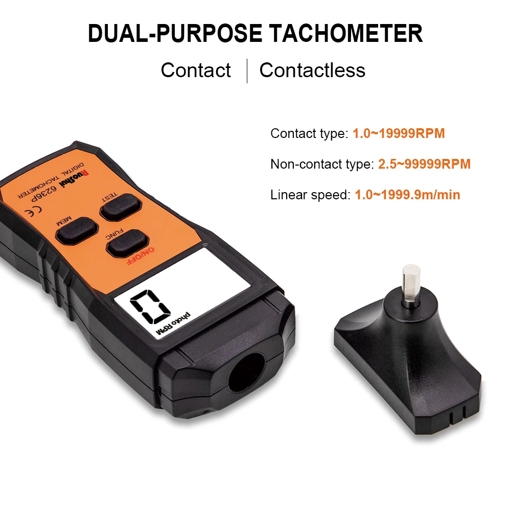 RuoShui 6236P Digital Tachometer Max 99999 RPM Laser Speed Tester Motorcycle Auto Singal Trigger Non-Contact LCD Tacometro Meter