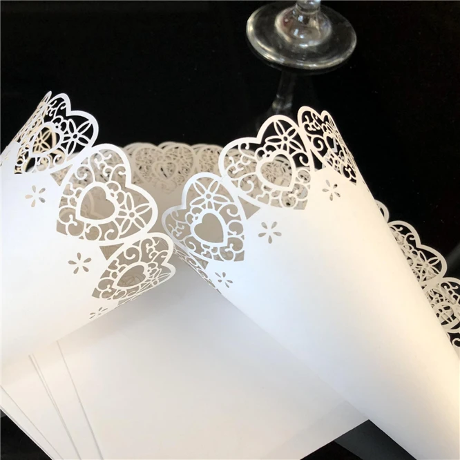 

100PCS NEW Lace Hollow Out Space Saving DIY Confetti Cone Scatter Flowers Paper Flower Tube Wedding Crafts Party Lightweight