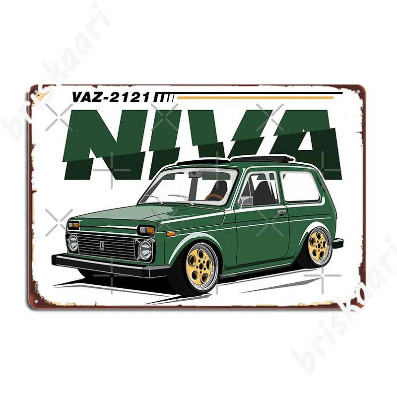 Lada Niva Vaz 2121 Metal Sign Club Party Funny Garage Club Plaques Tin Sign Poster