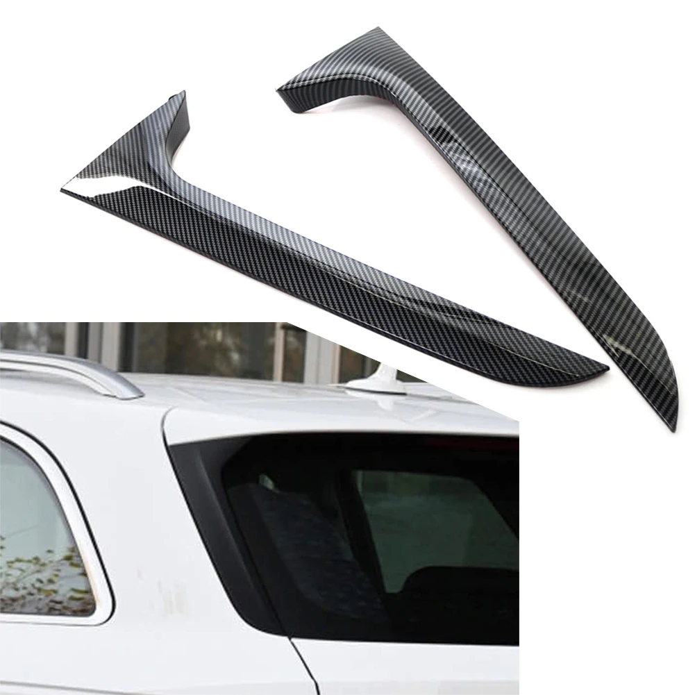 Car Rear Window Side Spoiler Canard Splitter Carbon Fiber ABS Trim For Audi 2012-2018 A6 C7 Allroad TDI Quattro Avant 2Pcs/Pair