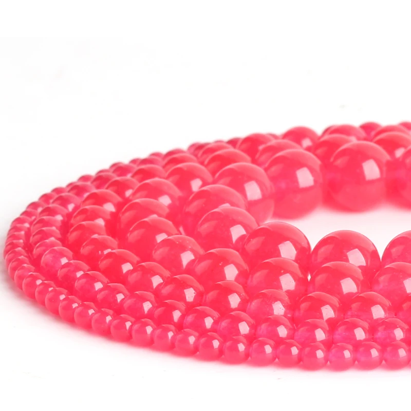 Wholesale Red Chalcedony Jade Natural Stone Beads Diy Bracelet Necklace Round Loose Beads For Jewelry Making 4 6 8 10 12 mm