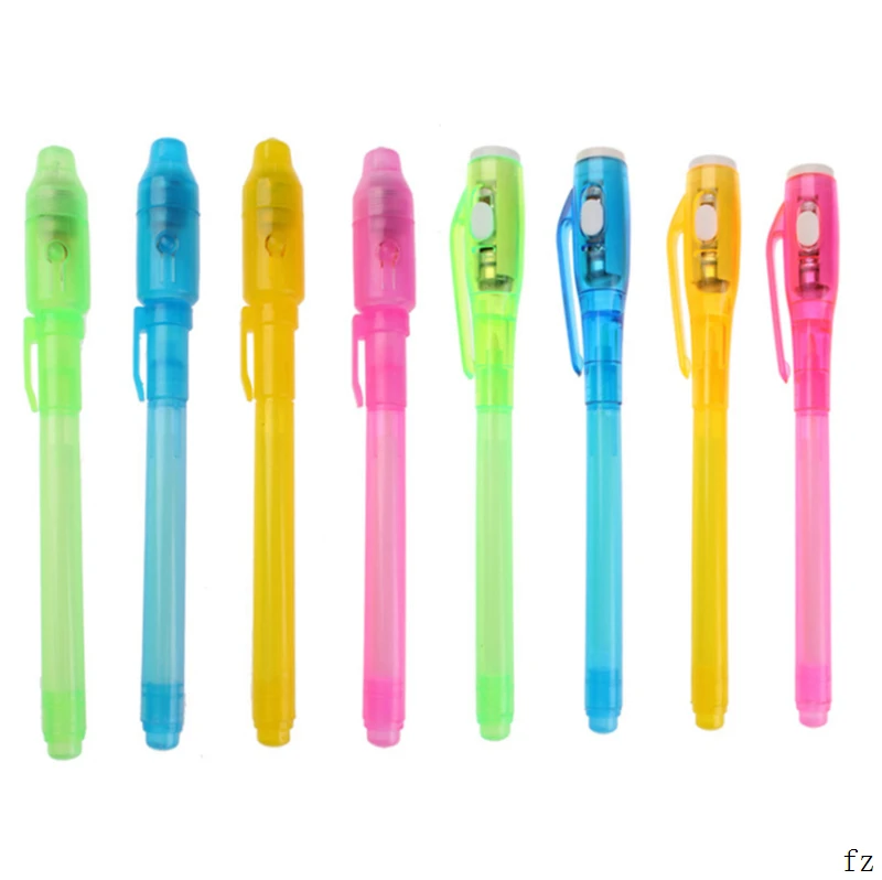 

500 Pcs LED Highlighter Pen Invisible Ink Pens 2 In 1 UV Black Light School Office Drawing Pens Random Color