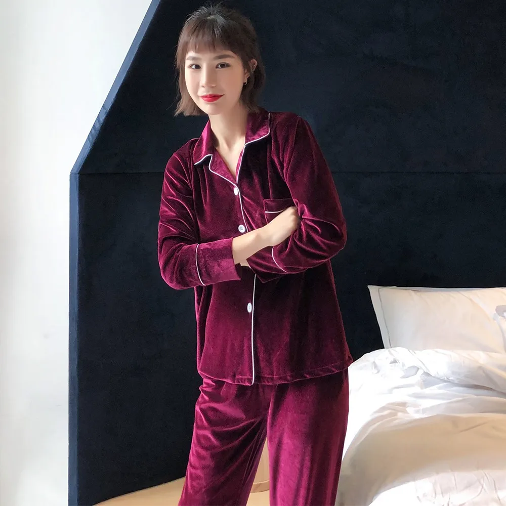Conjunto de Pijamas de terciopelo para hombre, ropa de dormir de talla grande 3XL, 4XL, 5XL, ropa de otoño e invierno para parejas, trajes holgados