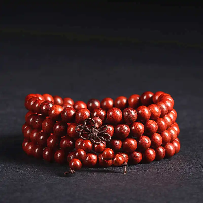 10PCS Natural African Red Sandalwood Bracelets 6/8mm Buddhist 108 Prayer Beads Mala Free ship