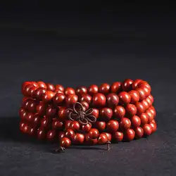 10PCS Natural African Red Sandalwood Bracelets 6/8mm Buddhist 108 Prayer Beads Mala Free ship