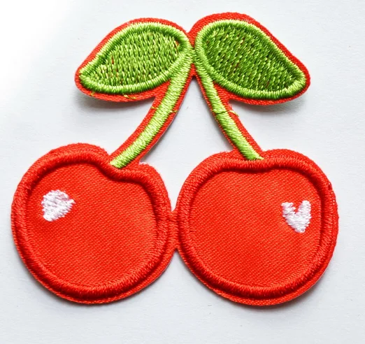 

(5 pcs) Cherry cherries retro gambling embroidered applique iron-on patch ( about 5.9 * 5.1 cm)