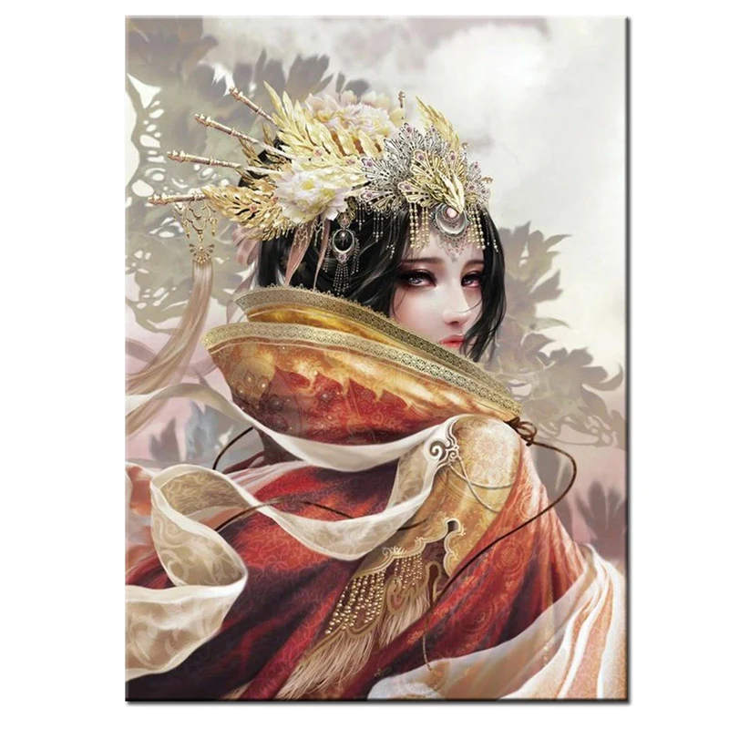 Diy Diamond Embroidery Japanese Geisha Queen 5d Picture Of Rhinestone Mosaic Cross Stitch Kits Wedding DecorationsZP-2717