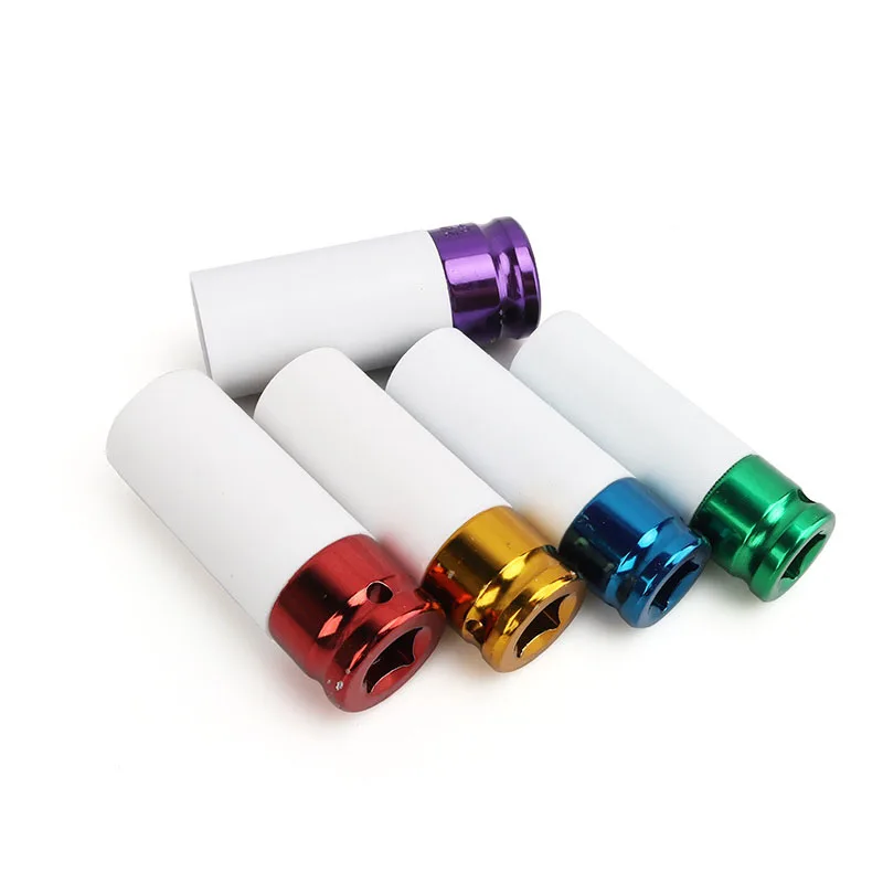 Juego de enchufes de impacto de 5 piezas, 15-22mm, 1/2 ", llave neumática alargada de CR-MO, cabeza hexagonal profunda de 1/2 enchufes, herramientas de reparación de automóviles