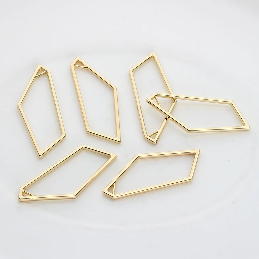 10pcs/lot Zinc Alloy Geometric Bezel Bezel Metal UV Resin Charms Pentagons Auric For DIY Jewelry Accessories