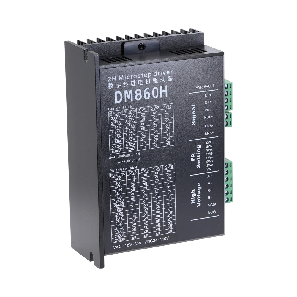 

DM860H Stepper Motor Driver 2 Phase Digital Microstep Motor Brushless DC Motor Shell for 57 86 Stepper Motor Nema23 34